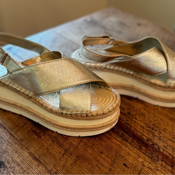 Women’s MARC FISHER Gandy Leather Wedge Platform Sandals size 9 - Picture 5 of 5